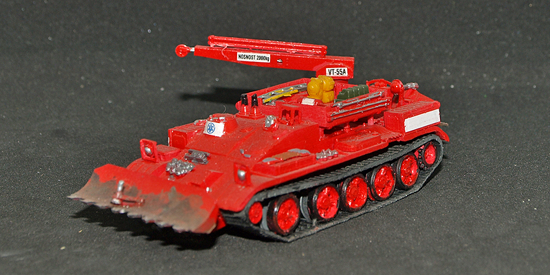Char T 55 converti pour les pompiers des chemins de fer tchèques