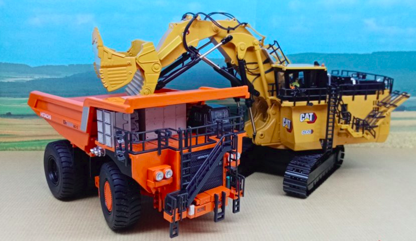 Même exercice avec un tombereau HITACHI EH 5000