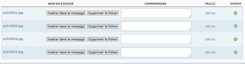 tableau de mise en place + textes des photos