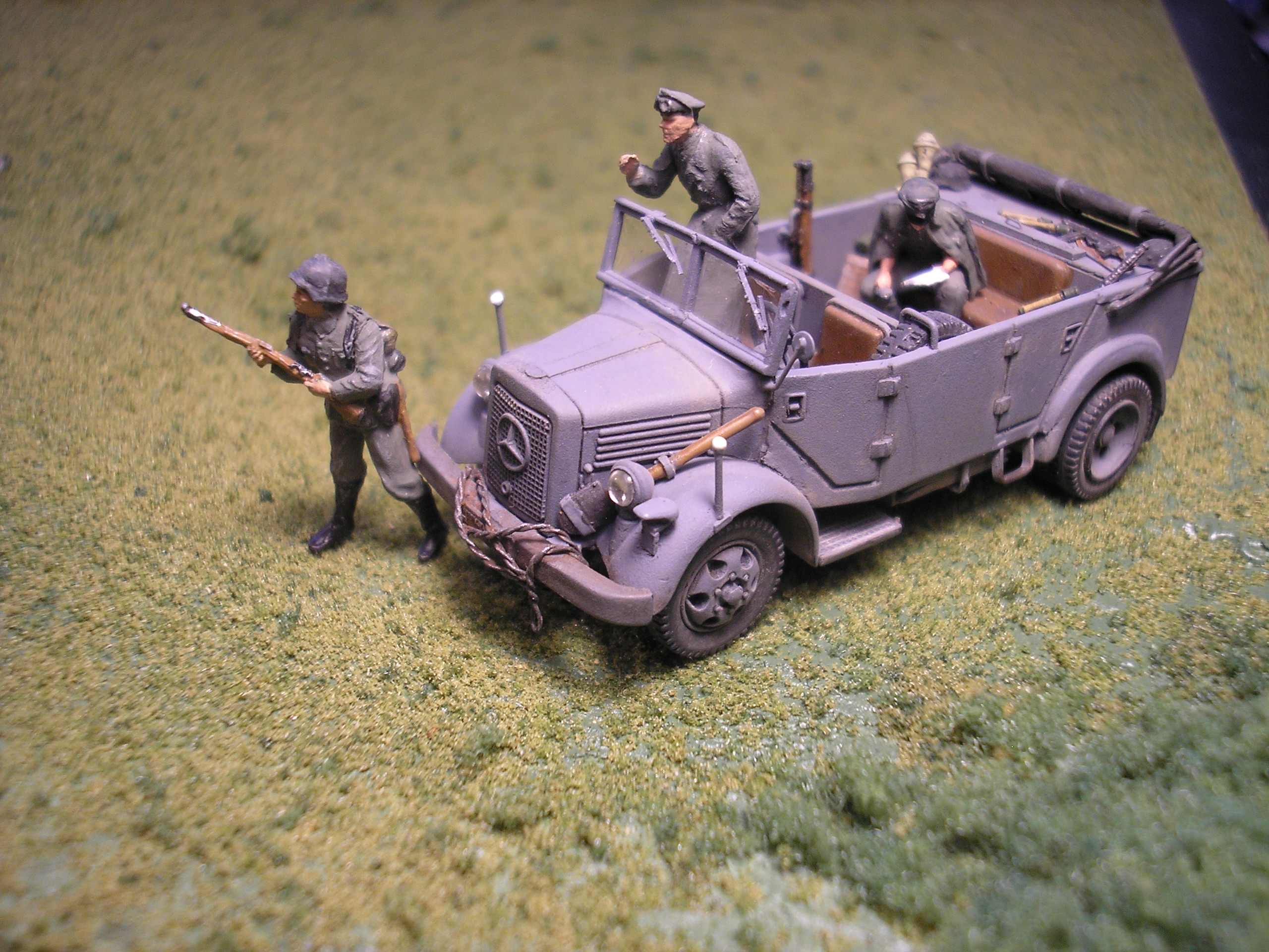 staged scene with temporary figures